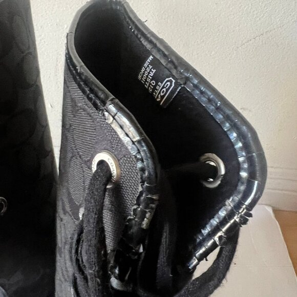 $400 COACH TRISTEE RAIN BOOTS LACE BACK MONOGRAM SIZE 8 US - Picture 7 of 9